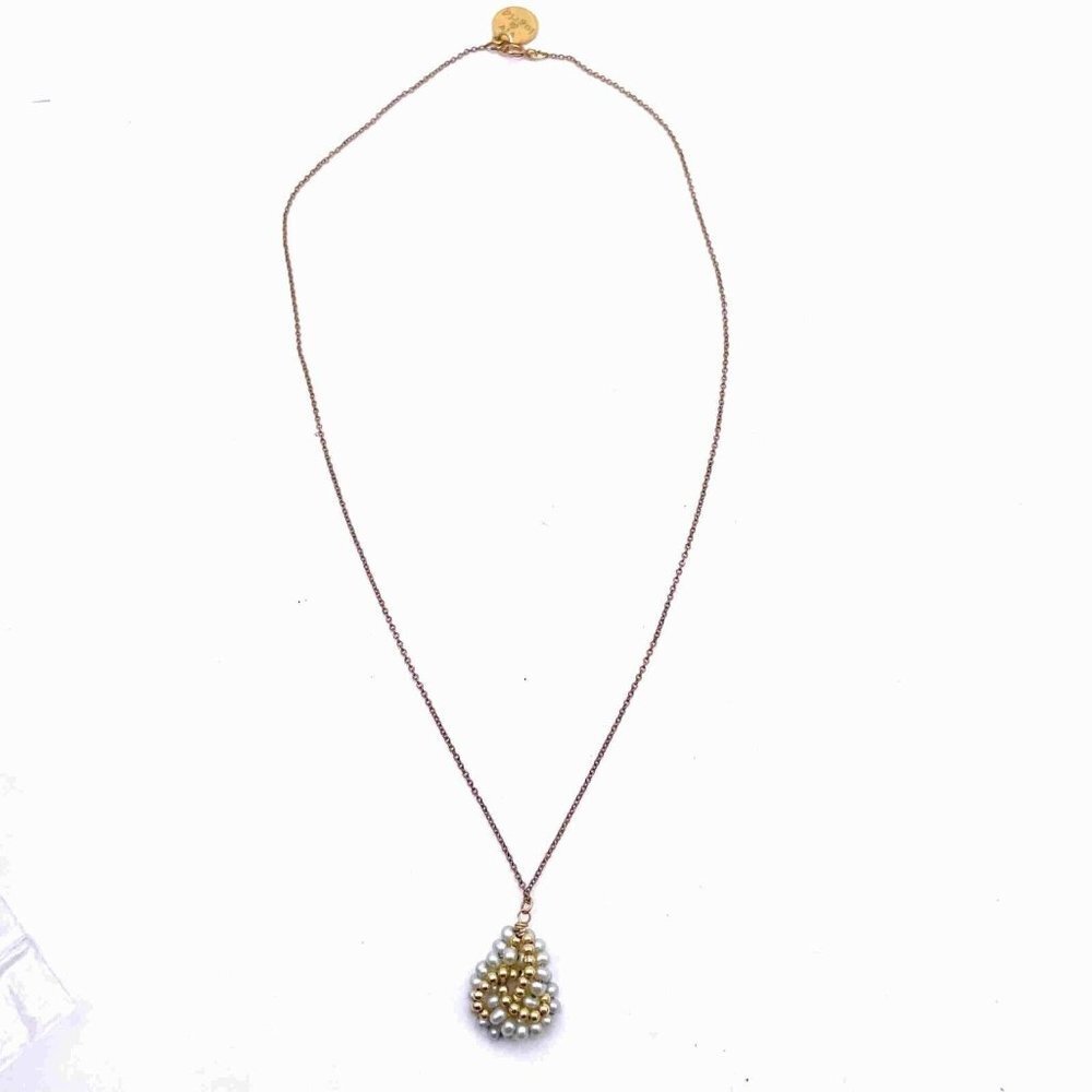 Viv & Ingrid 1/20 14k Gold Filled Beaded Pendant Chain Necklace